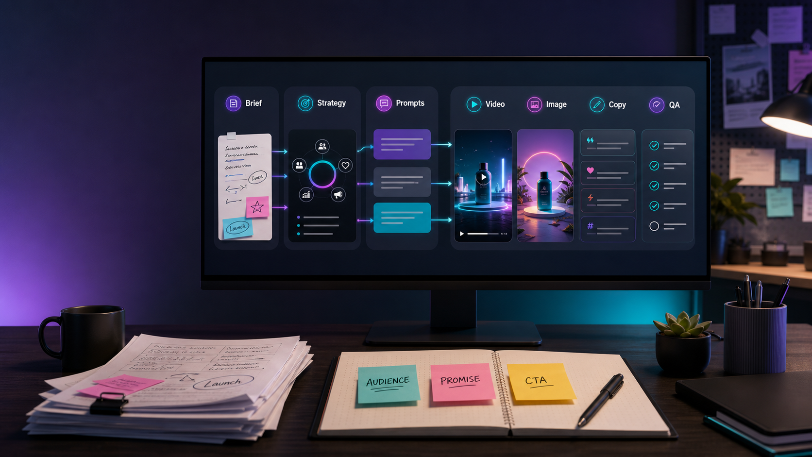 GPT-5.5 campaign planning loop from brief to ChatArt Pro asset pack