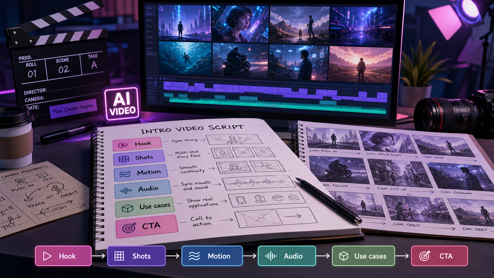 Seedance 2.5 model introduction video script storyboard with hook shots motion audio and CTA